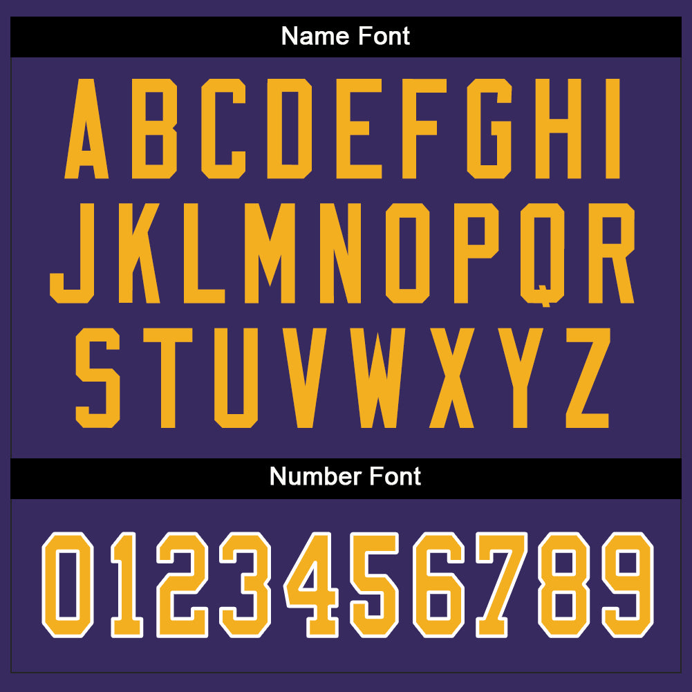 Custom Purple Gold-White Split Fashion Football Jersey