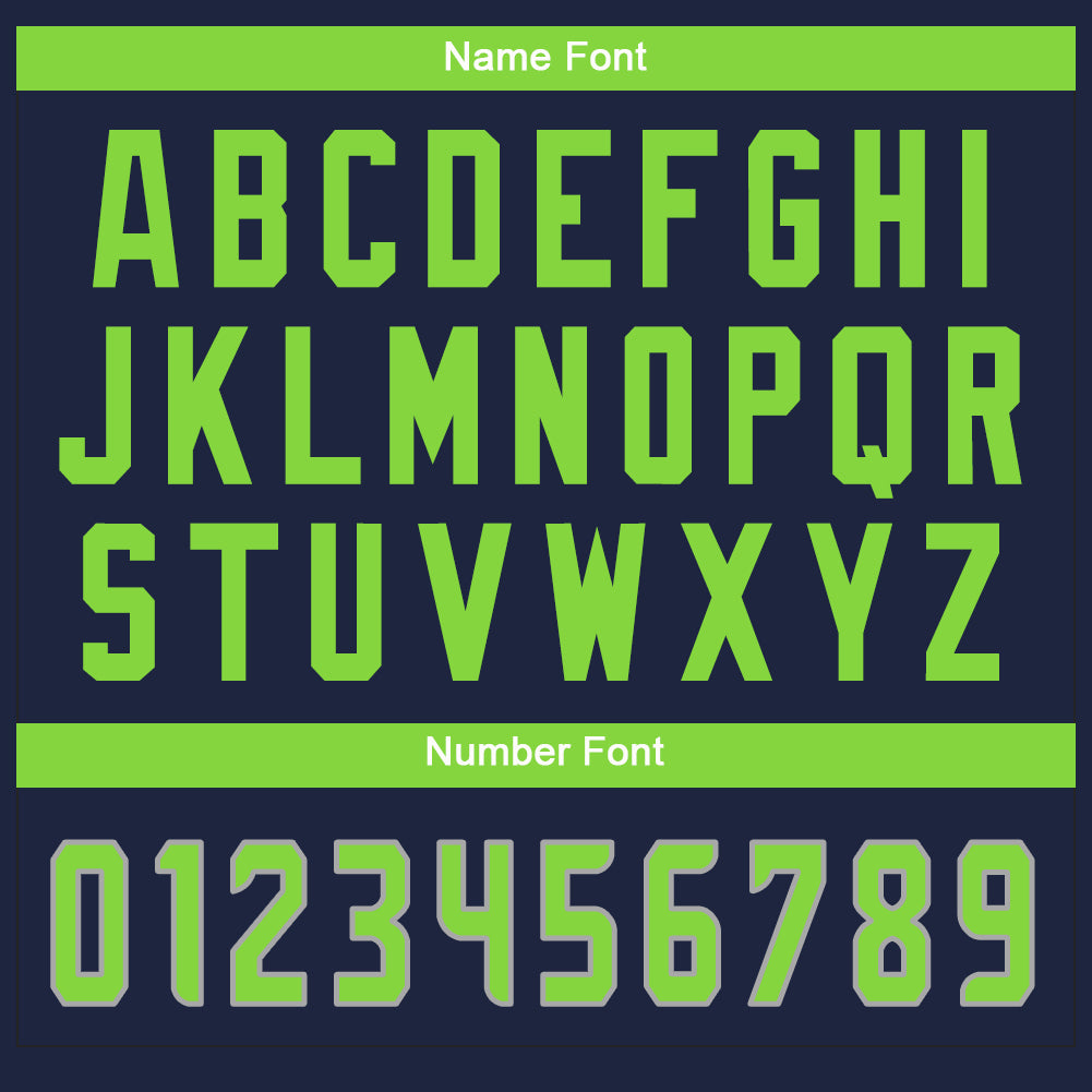 Custom Navy Neon Green-White Split Fashion Football Jersey