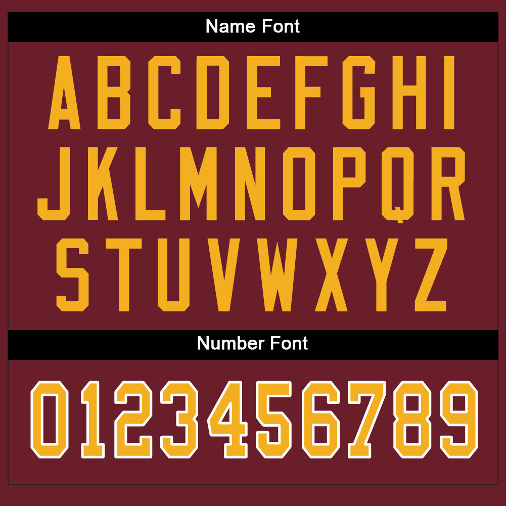 Custom Burgundy Gold-White Split Fashion Football Jersey