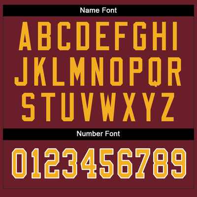 Custom Burgundy Gold-White Split Fashion Football Jersey