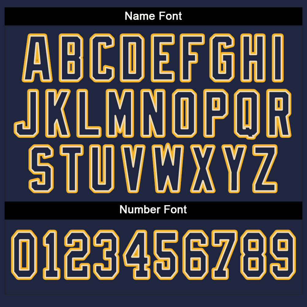 Custom Cream Navy-Gold Split Fashion Football Jersey