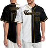 Custom White Black-Old Gold Authentic Split Fashion Baseball Jersey