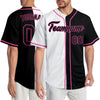 Custom White Black-Pink Authentic Split Fashion Baseball Jersey