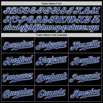 Custom Black Royal-Light Blue Authentic Split Fashion Baseball Jersey