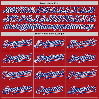 Custom Red Royal-Gray Authentic Split Fashion Baseball Jersey