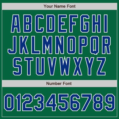 Custom Kelly Green Royal-Gray Authentic Split Fashion Baseball Jersey