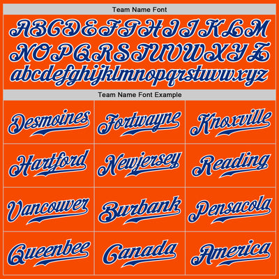 Custom Orange Royal-White Authentic Split Fashion Baseball Jersey