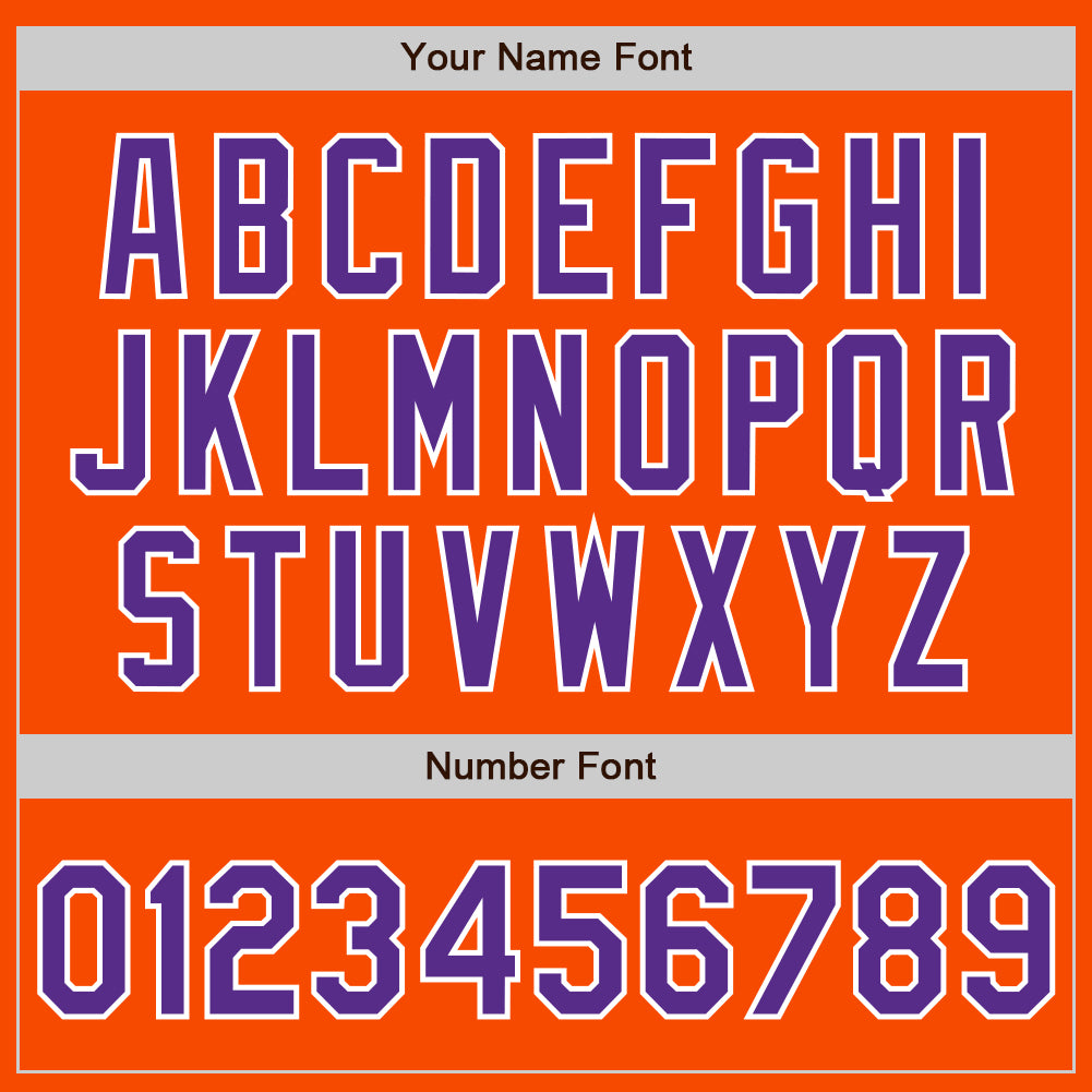 Custom Orange Purple-White Authentic Split Fashion Baseball Jersey