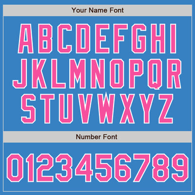 Custom Powder Blue Pink-White Authentic Split Fashion Baseball Jersey