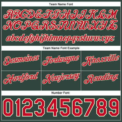 Custom White Red-Hunter Green Authentic Throwback Split Fashion Basketball Shorts