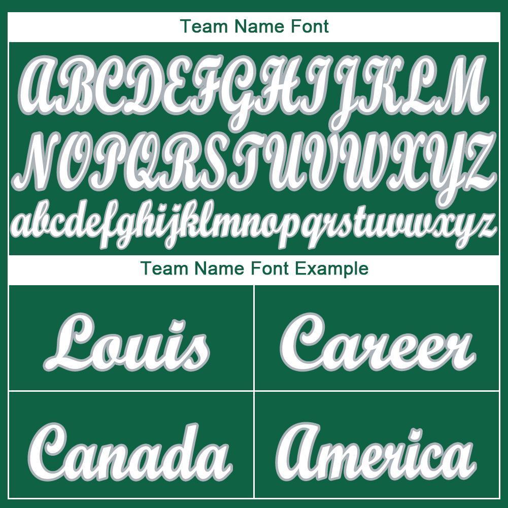 Custom Kelly Green White-Gray Baseball Jersey