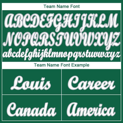 Custom Kelly Green White-Gray Baseball Jersey