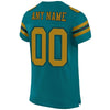 Custom Teal Old Gold-Black Mesh Authentic Football Jersey