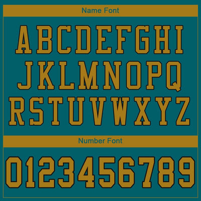 Custom Teal Old Gold-Black Mesh Authentic Football Jersey