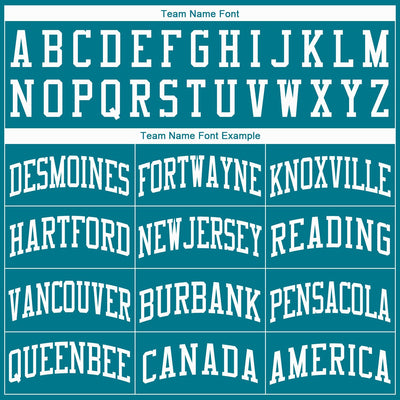 Custom Teal White Round Neck Basketball Jersey
