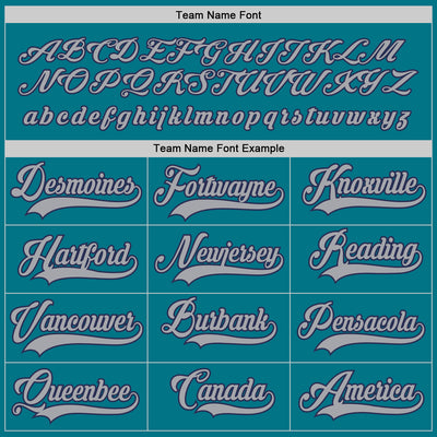 Custom Teal Gray-Navy Hockey Jersey