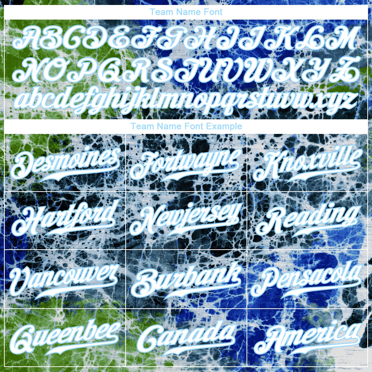 Custom Tie Dye White-Light Blue 3D Authentic Baseball Jersey