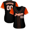 Custom Black White-Orange Authentic Two Tone Baseball Jersey