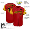 Custom Red Black-Gold Authentic Two Tone Baseball Jersey