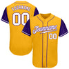 Custom Gold White-Purple Authentic Two Tone Baseball Jersey