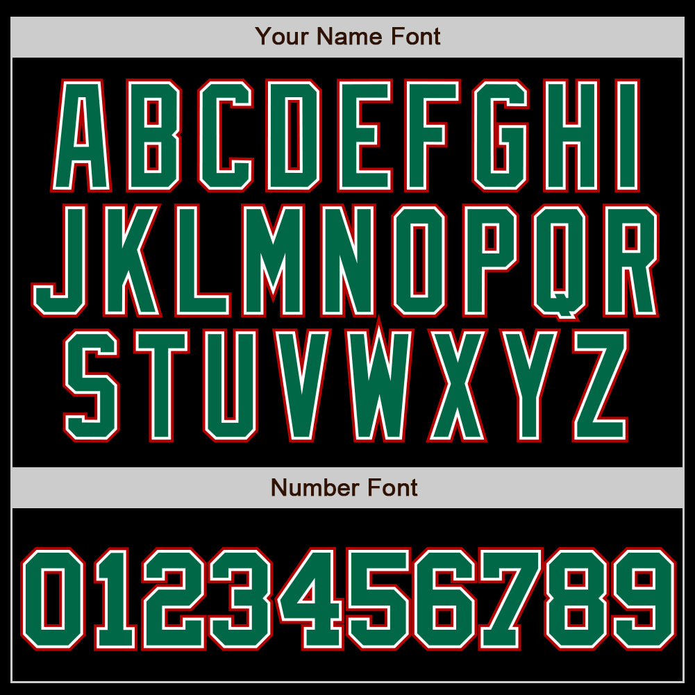 Custom Black Kelly Green-Red Authentic Two Tone Baseball Jersey