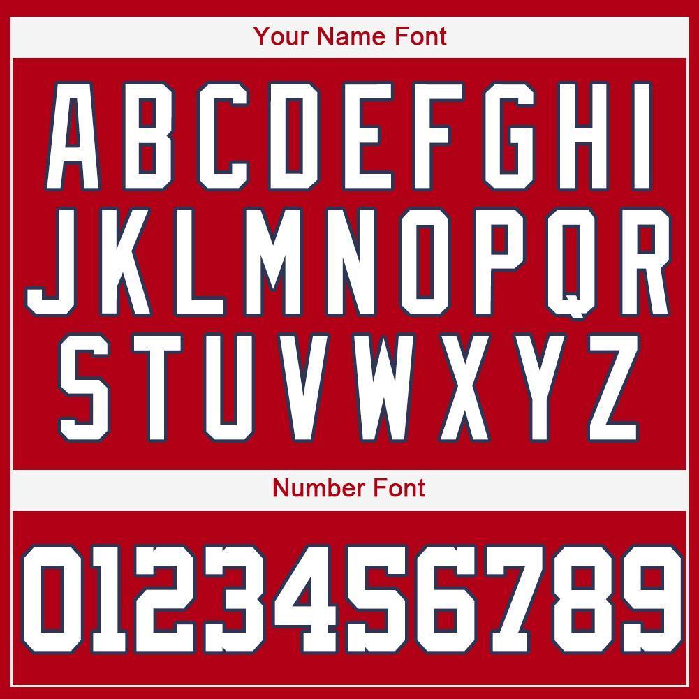 Custom Red White-Navy Baseball Jersey