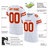 Custom White Scarlet-Gold Mesh Authentic Football Jersey