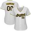 Custom White Black-Gold Authentic Baseball Jersey