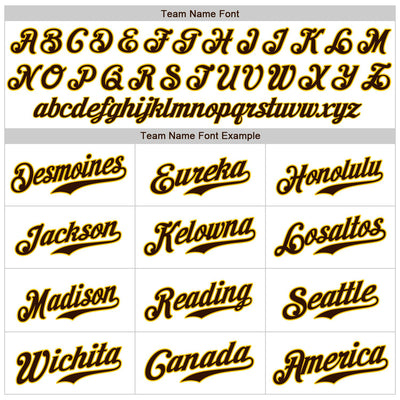 Custom White Brown Pinstripe Brown-Gold Authentic Baseball Jersey