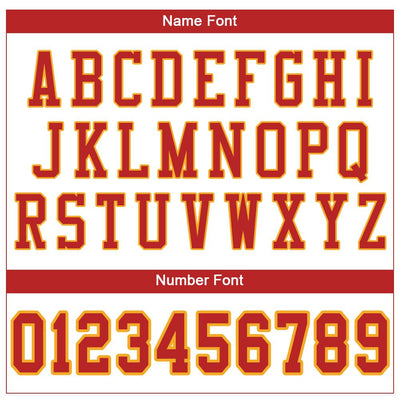 Custom White Scarlet-Gold Mesh Authentic Football Jersey