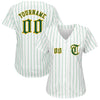 Custom White Kelly Green Pinstripe Kelly Green-Gold Authentic Baseball Jersey