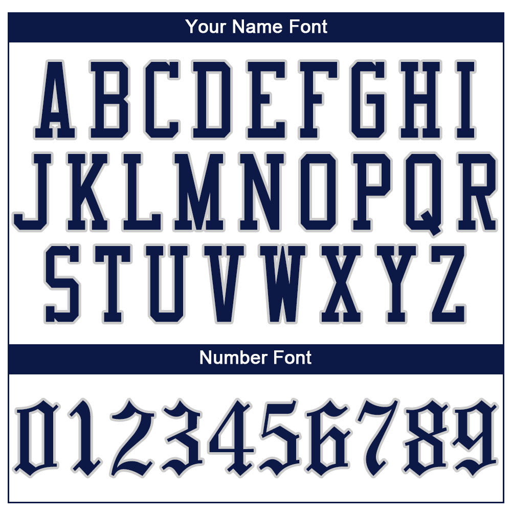 Custom White Navy Pinstripe Navy-Gray Authentic Baseball Jersey