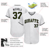 Custom White Olive-Black Authentic Memorial Day Baseball Jersey