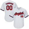 Custom White Red-Navy Authentic Throwback Rib-Knit Baseball Jersey Shirt