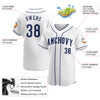 Custom White Navy-White Authentic Baseball Jersey
