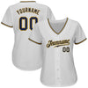 Custom White Navy-Gold Authentic Baseball Jersey