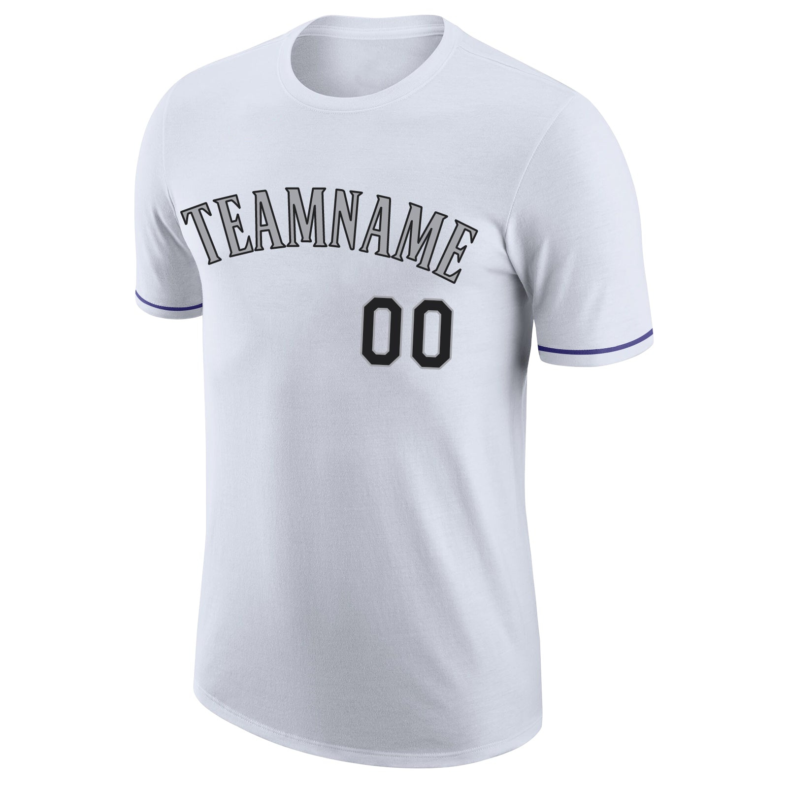 Custom White Black-Gray Performance T-Shirt