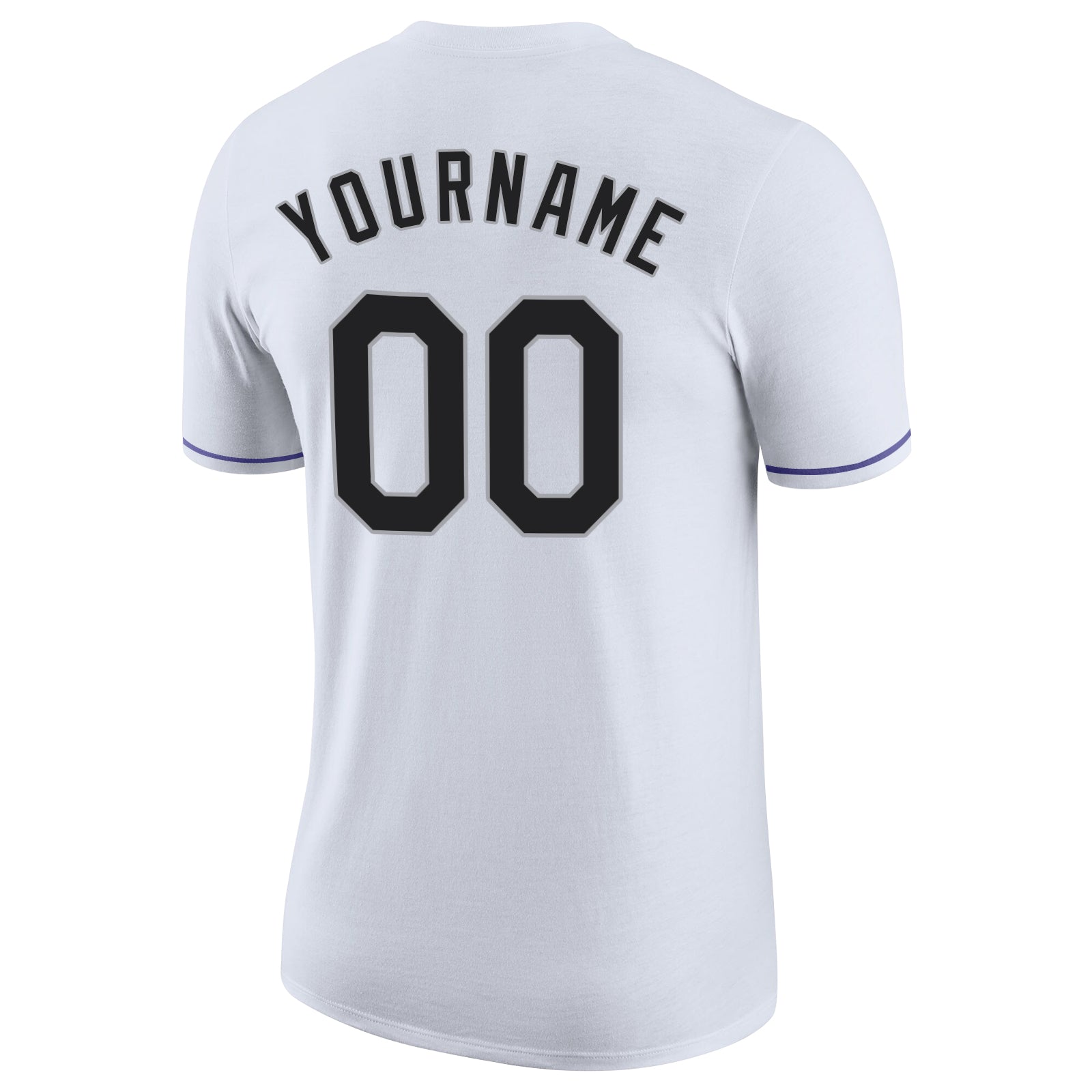 Custom White Black-Gray Performance T-Shirt