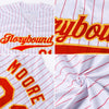 Custom White Red Pinstripe Red-Black Authentic Baseball Jersey