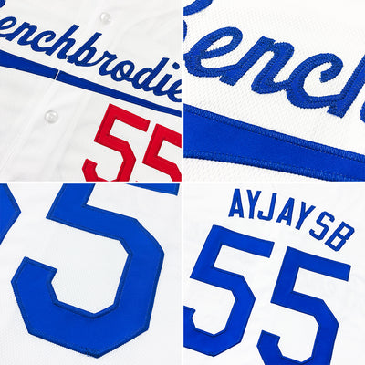 Custom White Royal-Old Gold Authentic Baseball Jersey