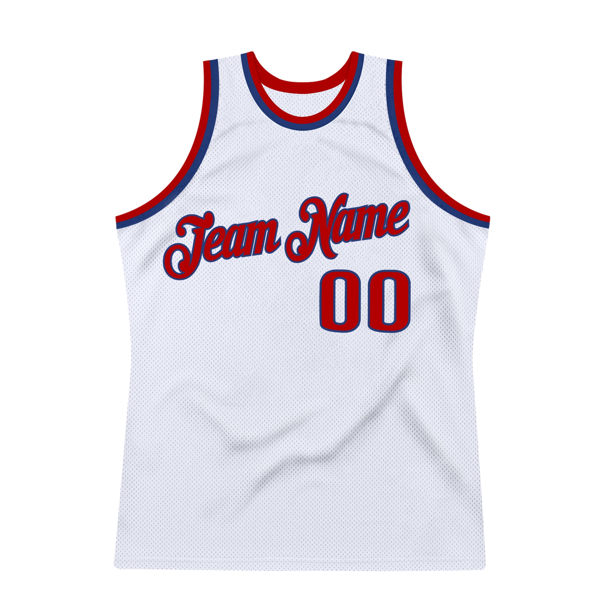 Custom White Red-Royal Authentic Throwback Basketball Jersey
