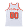 Custom White Orange-Gray Authentic Throwback Basketball Jersey