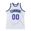 Custom White Purple-Teal Authentic Throwback Basketball Jersey