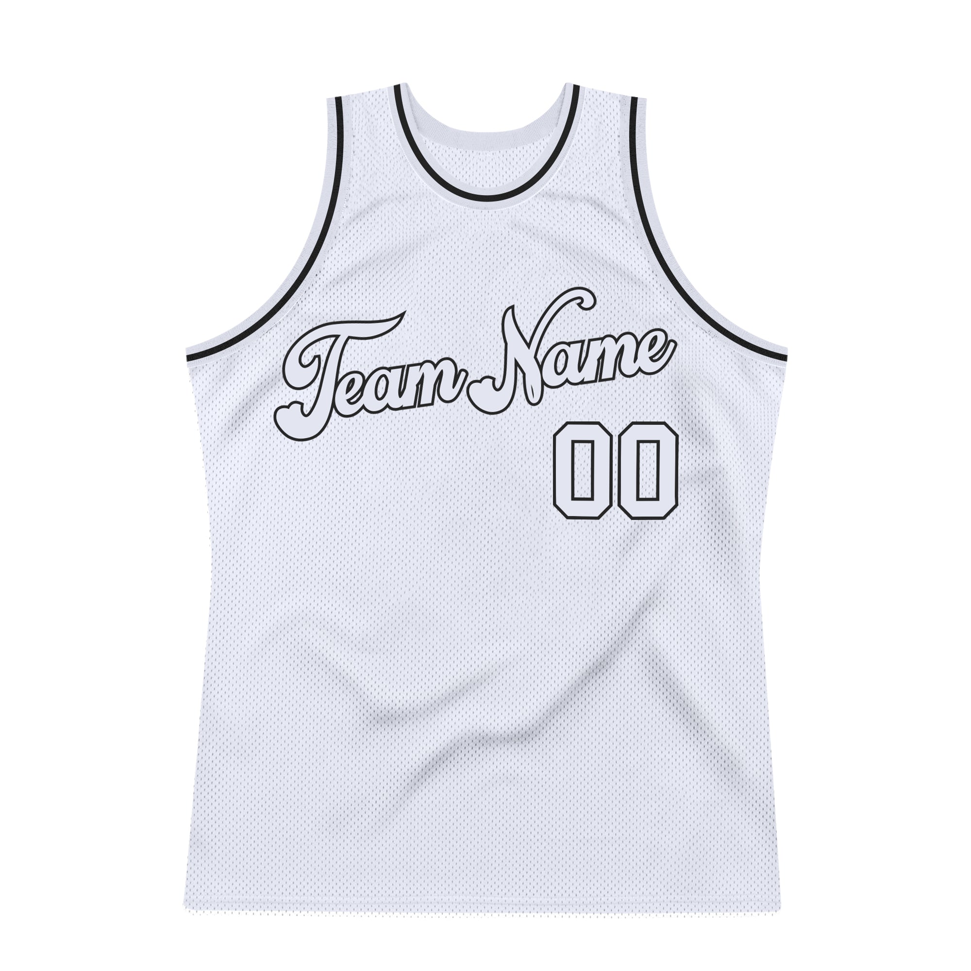 Custom White White-Black Authentic Throwback Basketball Jersey