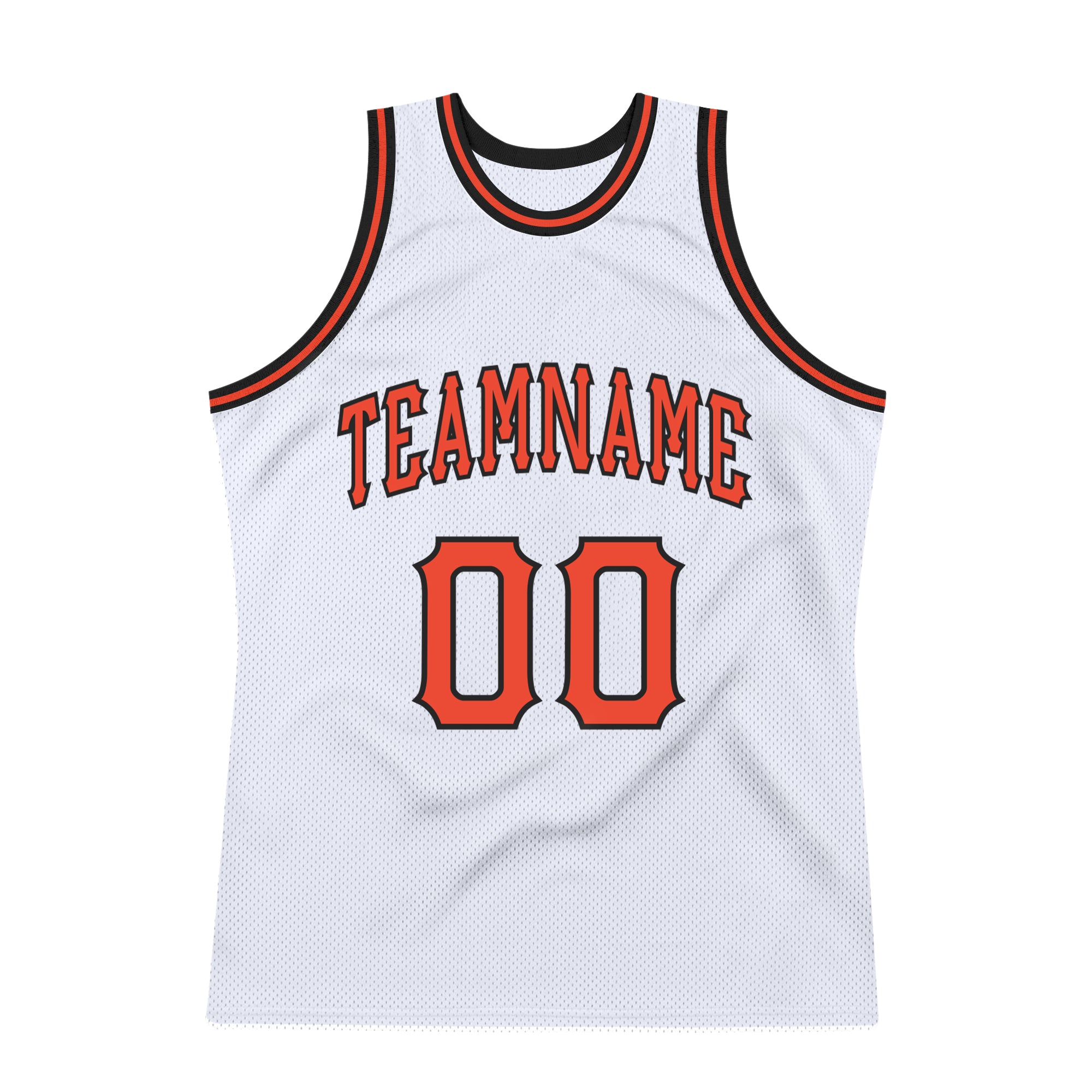 Custom White Orange-Black Authentic Throwback Basketball Jersey