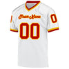 Custom White Red-Gold Mesh Authentic Throwback Football Jersey