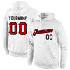 Custom Stitched White Red-Black Sports Pullover Sweatshirt Hoodie