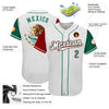 Custom White Kelly Green-Red Authentic Mexico Two Tone Baseball Jersey