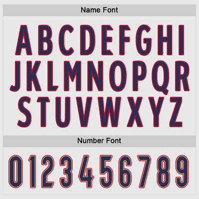 Custom White Navy-Red Hockey Jersey