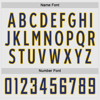 Custom White Navy-Gold Hockey Jersey